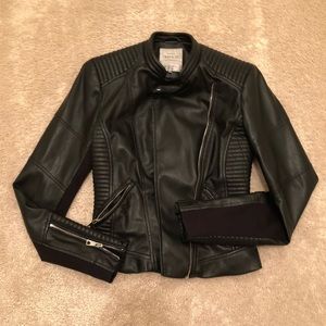 Zara Woman Faux Leather Biker Jacket Size 4